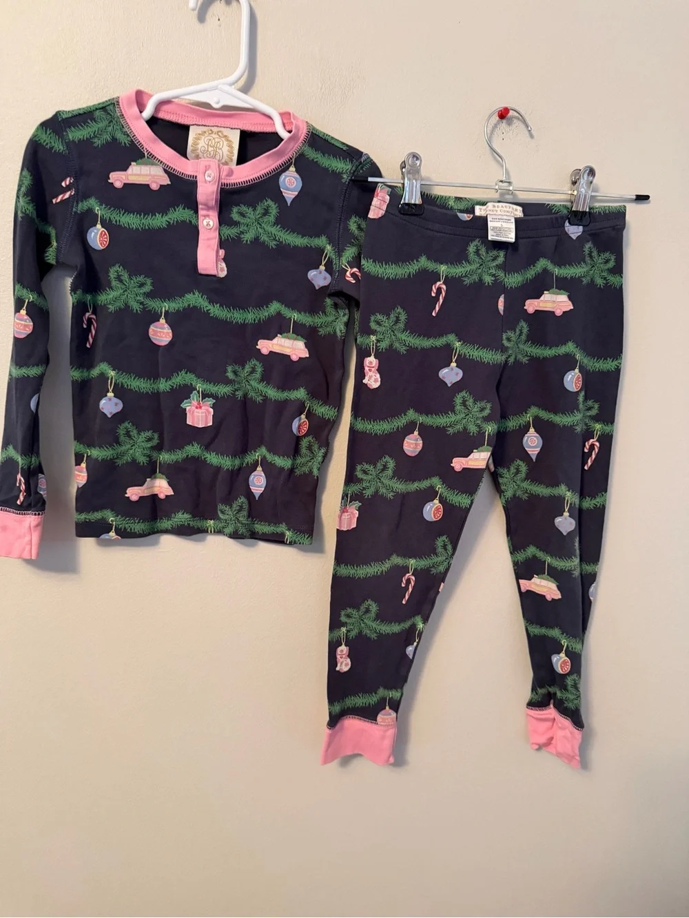 The Beaufort Bonnet Company Navy Christmas Ornament Pajamas